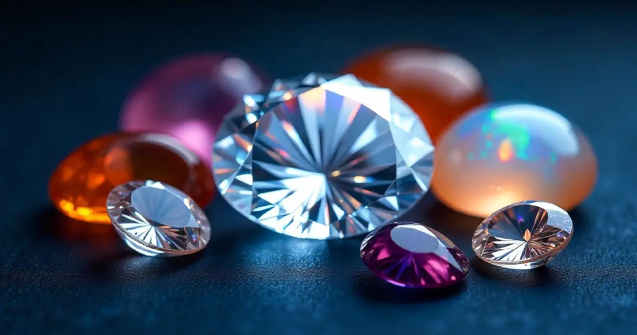 April Birthstones​: Diamond, Sapphire, Opal, White Topaz, and Carnelian